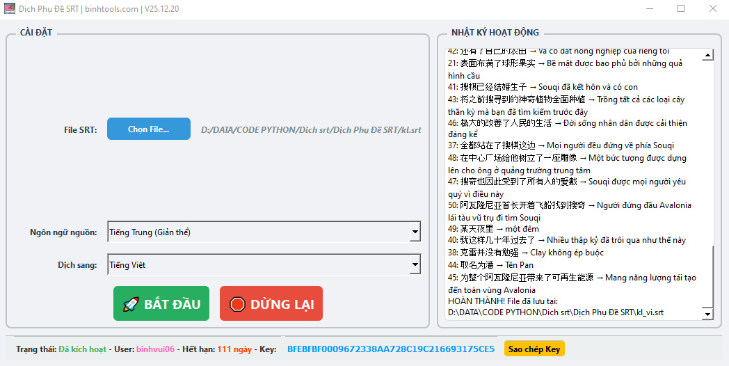 Dịch Phụ Đề SRT