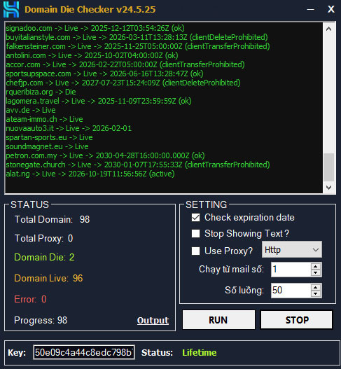 Tool Check Domain Die