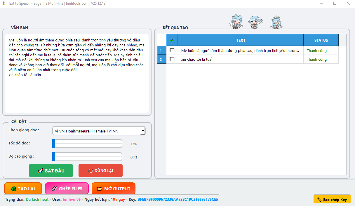 Text to Speech - Edge TTS Multi-line