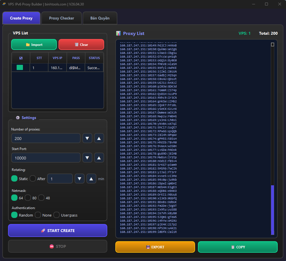 VPS IPv6 Proxy Builder