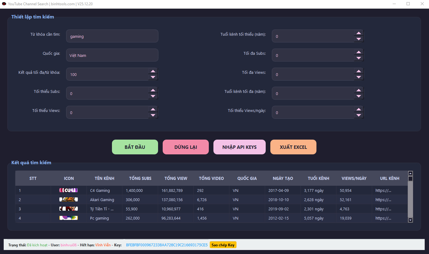 YouTube Channel Search