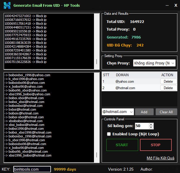 Tool Generate Email từ UID