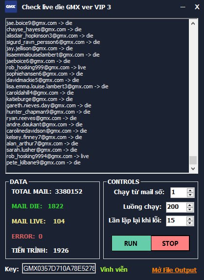 Gmx Live Die Checker