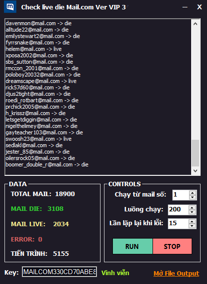 Mailcom Live Die Checker